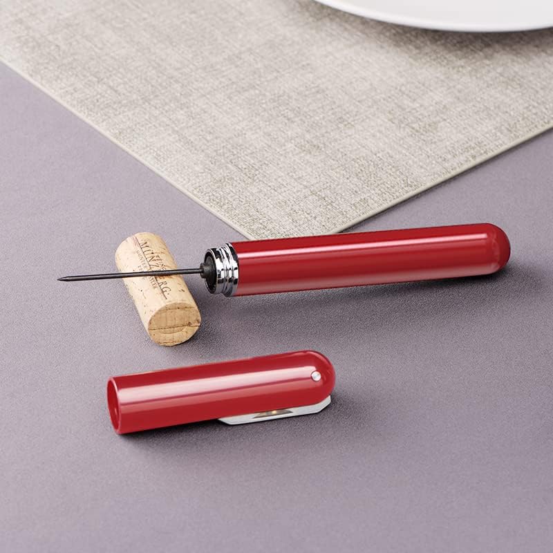 IPEROT Wine Bottle Opener, Air Pressure Wine Corkscrew With Cutting Wine Bottle Foil Knife, Effortlessly Open Wine Bottles Without Damaging Corks, Easy-to-Use(Red) - Image 3